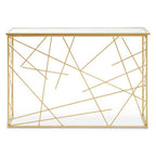 Farran Gold Finish Console Table With Mirror Top