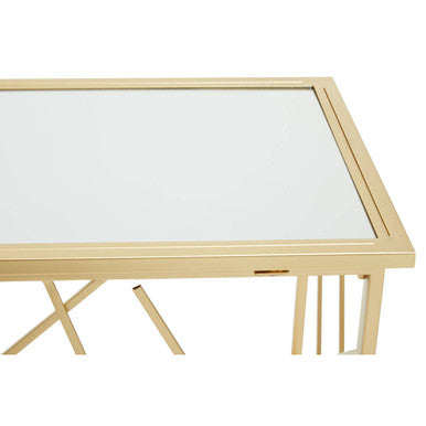 Farran Gold Finish Console Table With Mirror Top