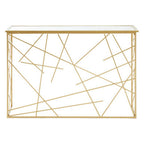 Farran Gold Finish Console Table With Mirror Top