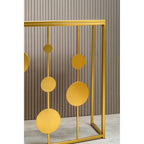 Farran Champagne Gold Finish Console Table With Mirror Top