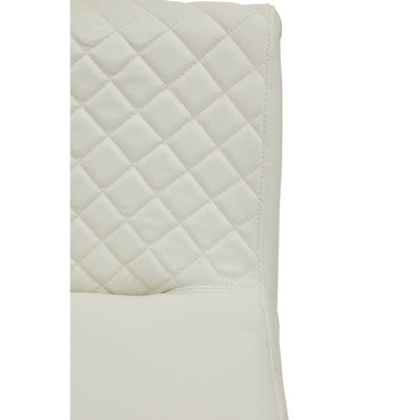 Baina White And Gold Bar Stool With Round Base