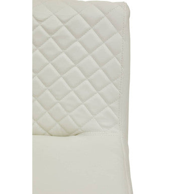 Baina White And Gold Bar Stool With Round Base