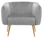 Larissa Grey Velvet Chair