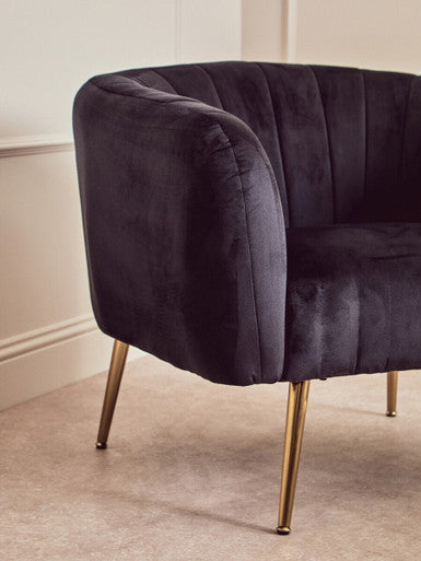 Larissa Black Velvet Chair