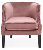 Larissa Pink Velvet Studded Chair