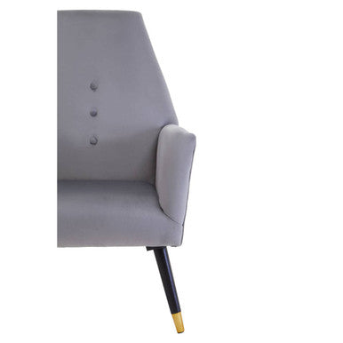 Loretta Grey Velvet Button Detail Chair