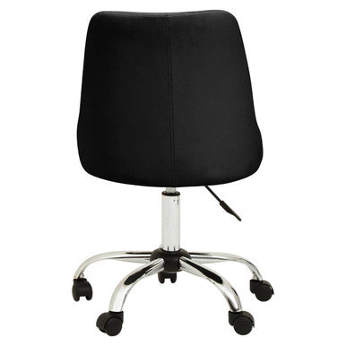 Brent Ribbed Black And Chrome Home Office Chair