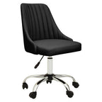 Brent Ribbed Black And Chrome Home Office Chair