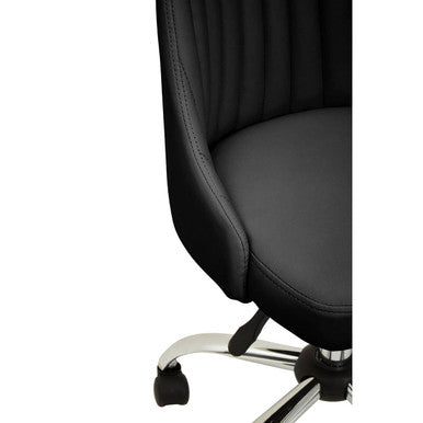 Brent Ribbed Black And Chrome Home Office Chair