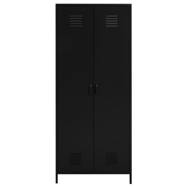 Academy Black Two Door Locker Style Wardrobe