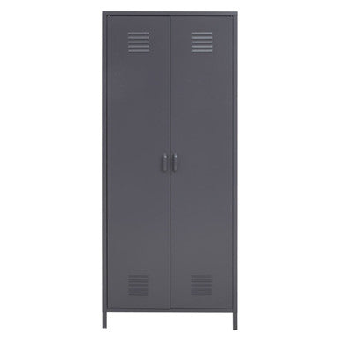 Academy Grey Two Door Locker Style Wardrobe