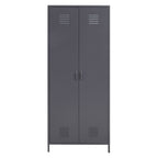 Academy Grey Two Door Locker Style Wardrobe