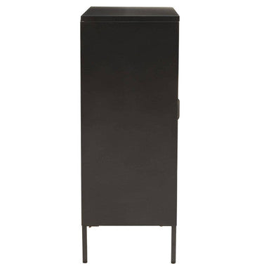Acier Two Door Black Metal Cabinet