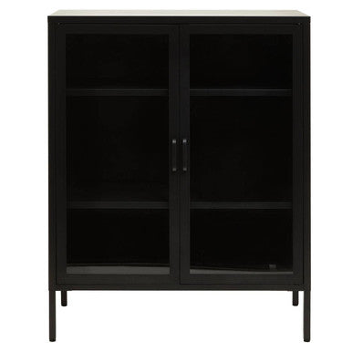 Acier Two Door Black Metal Cabinet