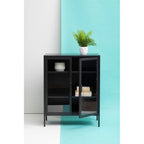 Acier Two Door Black Metal Cabinet