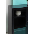 Acier Two Door Black Metal Cabinet