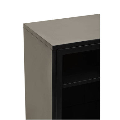 Acier Two Door Black Metal Cabinet