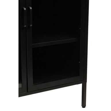 Acier Two Door Black Metal Cabinet