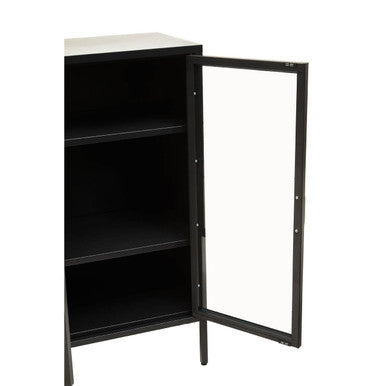 Acier Two Door Black Metal Cabinet