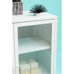 Acier Two Door White Metal Cabinet
