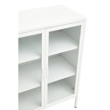 Acier Two Door White Metal Cabinet