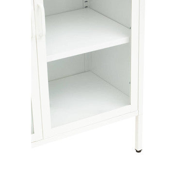 Acier Two Door White Metal Cabinet