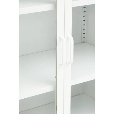 Acier Two Door White Metal Cabinet