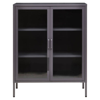 Acier Two Door Grey Metal Cabinet