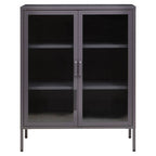 Acier Two Door Grey Metal Cabinet