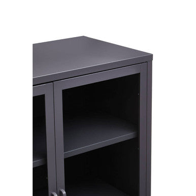 Acier Two Door Grey Metal Cabinet