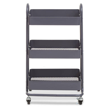 Acero Three Tier Grey Metal Trolley