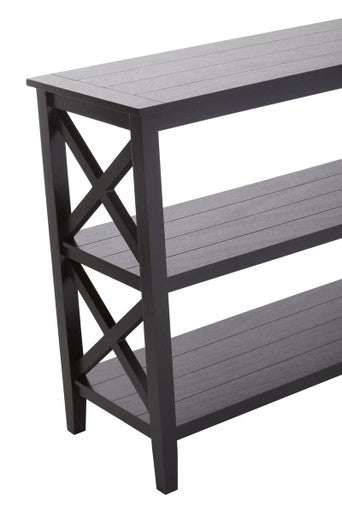 Heritage Three Shelf Large Black Bookcase
