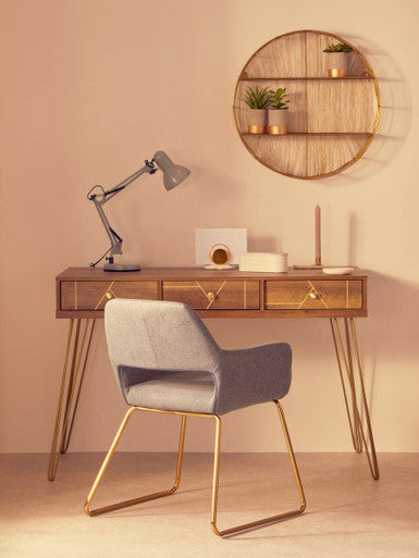 Stockholm Grey And Gold Dining Chair