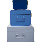 Parley Set Of Three Assorted Blue Storage Trunks