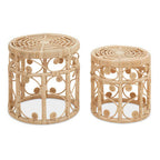 Mataram Set Of Two Natural Rattan Tables
