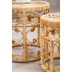 Mataram Set Of Two Natural Rattan Tables