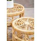 Mataram Set Of Two Natural Rattan Tables