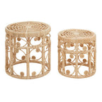 Mataram Set Of Two Natural Rattan Tables