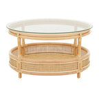 Mataram Rattan Coffee Table With Glass Top