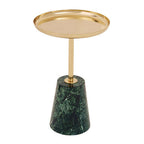 Avola Gold Side Table With Green Marble Effect Base