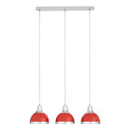 Jasper Red Shade And Chrome Pendant Light