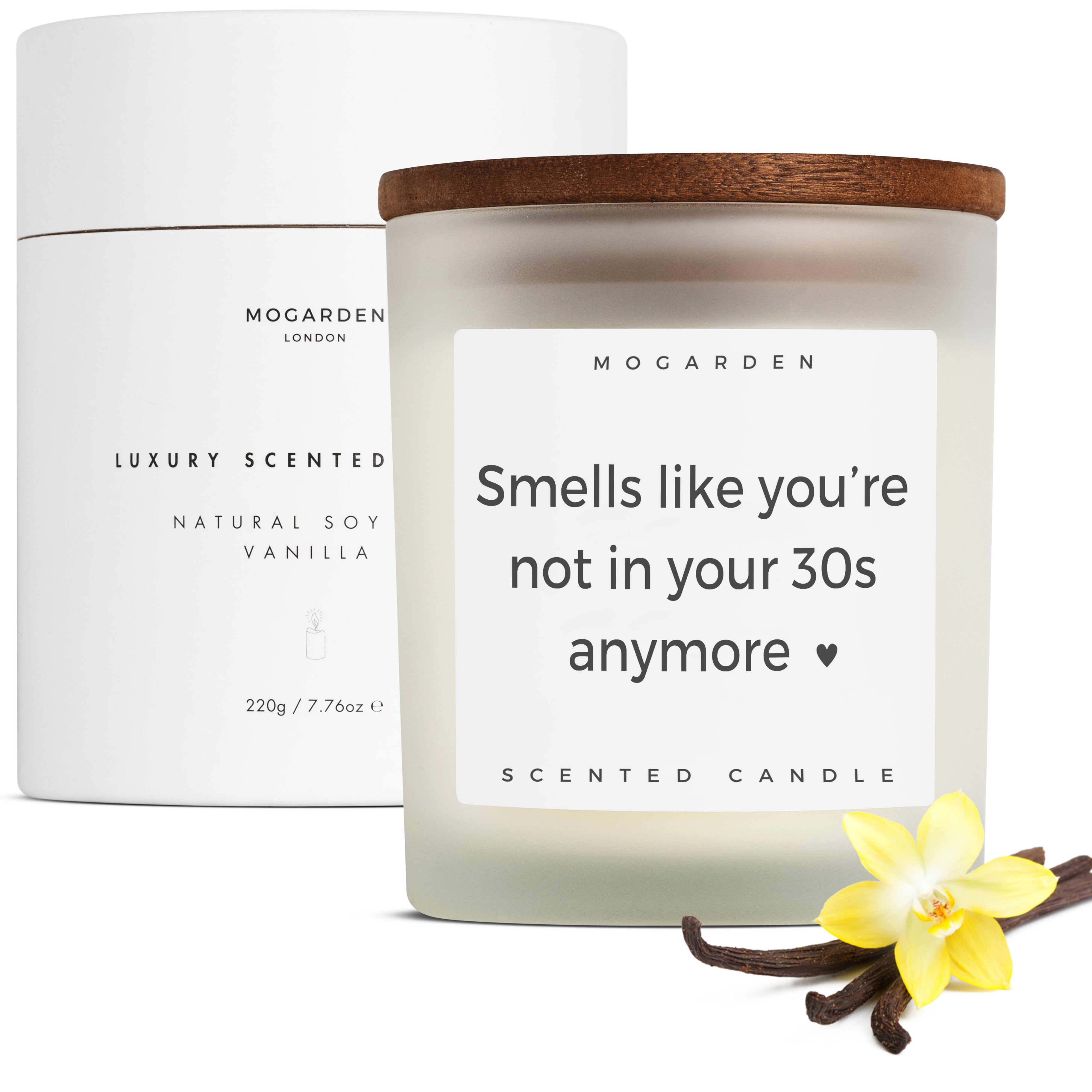 40th Birthday Gifts for Women Men, 40th Birthday Candle Gift, Luxury Vanilla Candle 220g