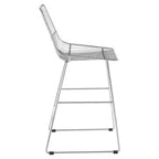 District Chrome Metal Wire Tapered Bar Chair