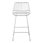 District Chrome Metal Wire Tapered Bar Chair