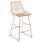 District Gold Metal Wire Tapered Bar Chair