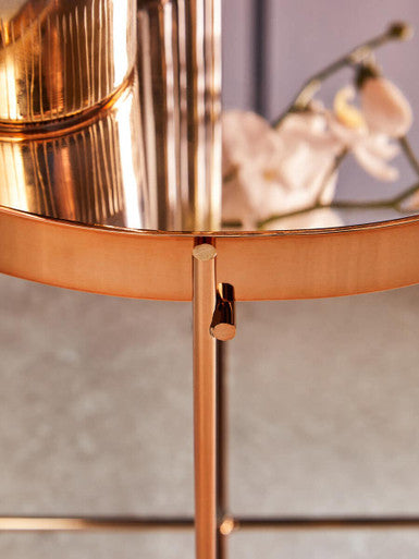 Allure Large Pink Mirror Side Table