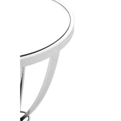Allure Chrome Pinched Round Side Table