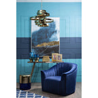 Opel Deep Blue Velvet Armchair