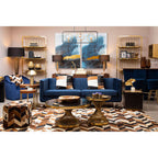 Opel Deep Blue Velvet Armchair