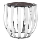 Alvaro Black Marble And Chrome Side Table